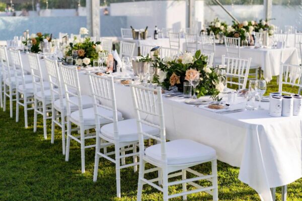 Rectangular tables with Tifanny Chairs